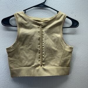 Offline By Aerie Tan Cropped Top Size Medium Sports bra Beachy Athletic‎ Gym